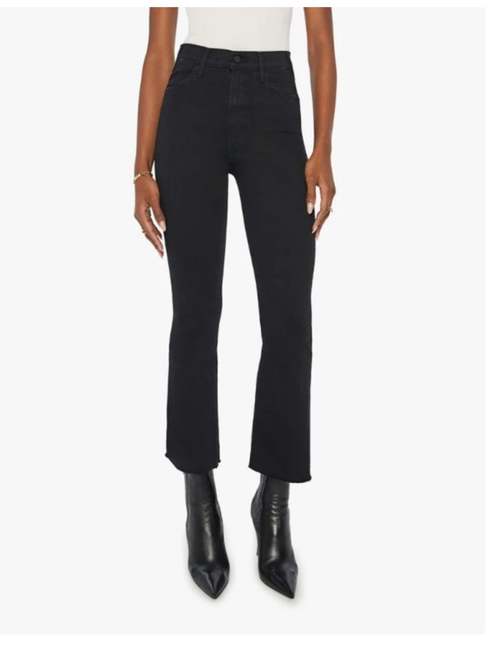 MOTHER Denim The Hustler Ankle Fray in Not Guilty Wash